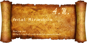 Antal Mirandola névjegykártya